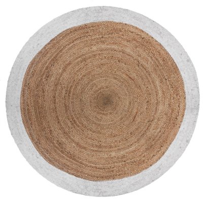 ATMOSPHERA CREATEUR D INTERIEUR Atmosphera - Tapis rond en jute Scandi - Diam. 120 cm - Blanc - Scandi 
