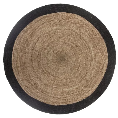 ATMOSPHERA  - Tapis rond en jute Scandi - Diam. 120 cm - Noir - Scandi
