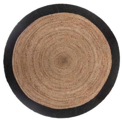 ATMOSPHERA  - Tapis rond en jute Scandi - Diam. 120 cm - Noir - Scandi
