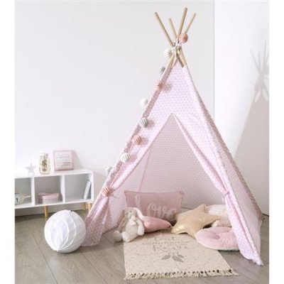 PARIS PRIX Atmosphera - Tipi d&eacute;coration rose H160 cr&eacute;ateur d'int&eacute;rieur - Rose
