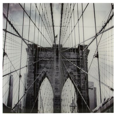 PARIS PRIX Atmosphera - Toile photo plexiglas NY - 75 x 75 cm - Gris