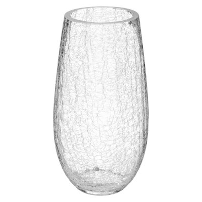 ATMOSPHERA  - Vase bomb&eacute; en Verre craquel&eacute; H 27 cm