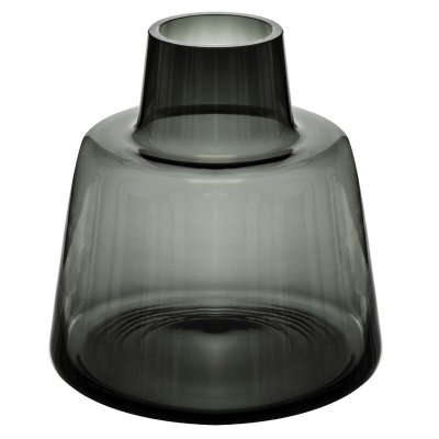 ATMOSPHERA  Vase &eacute;paule, verre fum&eacute; H23 cm  - Transparent