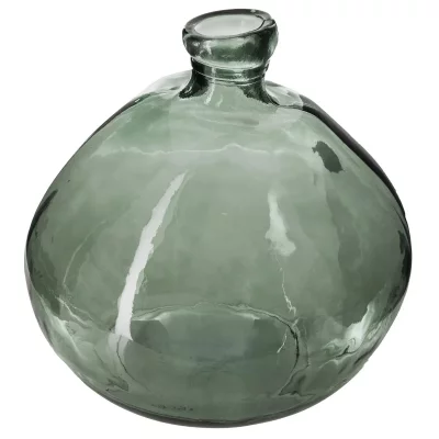 ATMOSPHERA  - Vase Rond en Verre recycl&eacute; Vert Kaki H 33 cm