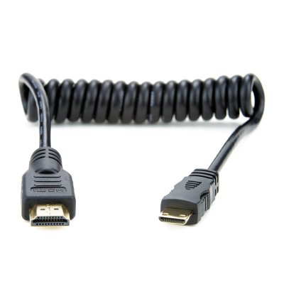 ATOMOS  ATOMCAB008 C&acirc;ble HDMI vers mini HDMI torsad&eacute; 30 cm Noir