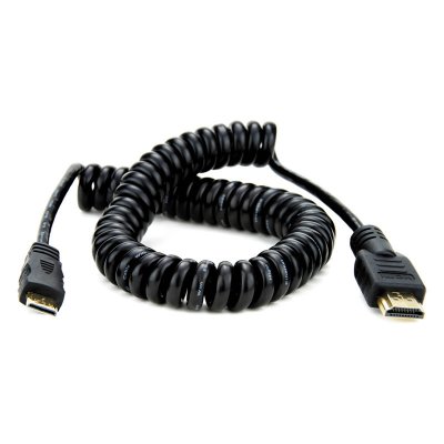 ATOMOS  ATOMCAB009 C&acirc;ble HDMI vers mini HDMI torsad&eacute; 50 cm Noir