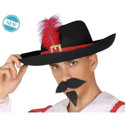 ATOSA - Chapeau Mousquetaire Noir et Rouge