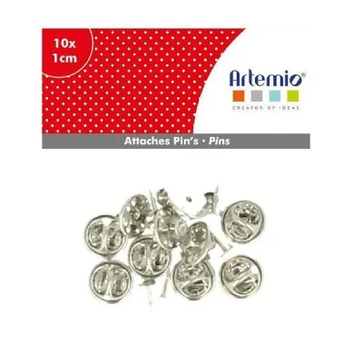 ARTEMIO Attache Pin's 1cm 10 pi&egrave;ces - Art&eacute;mio Argent&eacute;