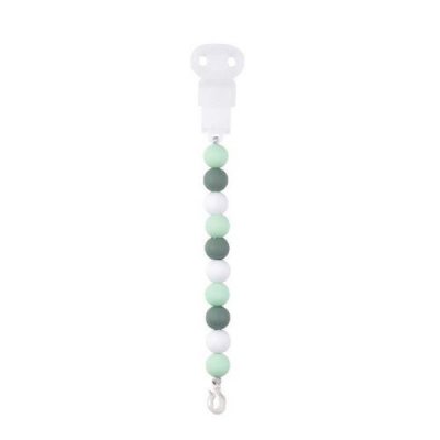  Attache Sucette Silicone Vert Et Blanc - Nattou