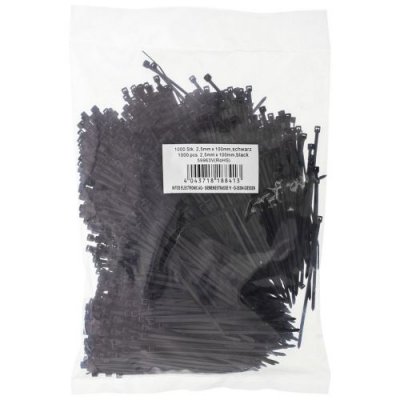 INLINE Attaches de c&acirc;ble &reg; longueur 100mm large 2.5mm noir 1000pcs