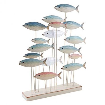 Aubry Gaspard - Banc de poissons en m&eacute;tal sur pied
