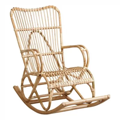 AUBRY GASPARD  - fauteuil &agrave; bascule en manau naturel