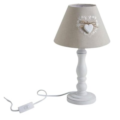 AUBRY GASPARD  - Lampe de chevet en bois Romantique - Blanc