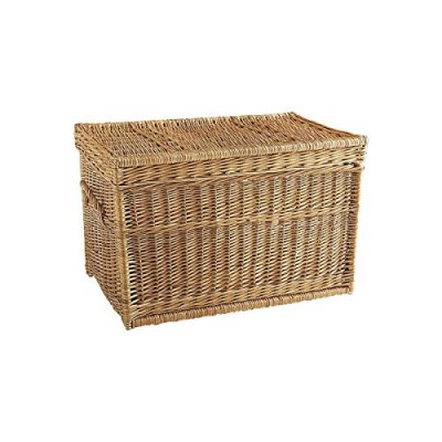 AUBRY GASPARD  - Malle de rangement en osier buff 60 x 40 x 40 cm