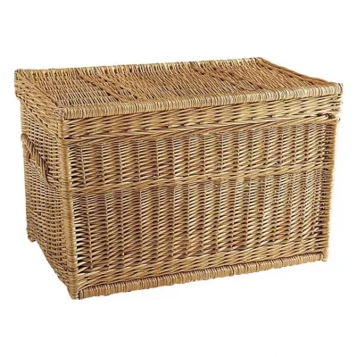 AUBRY GASPARD  - Malle de rangement en osier buff 80 x 45 x 45 cm