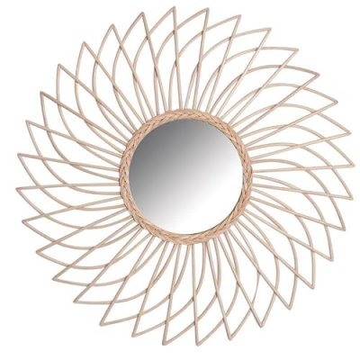 AUBRY GASPARD  - Miroir spirale en rotin naturel