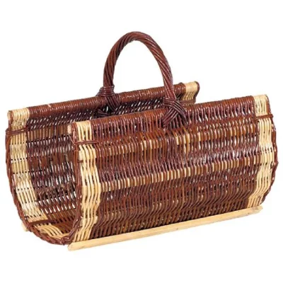 AUBRY GASPARD  panier buches osier brut&blanc