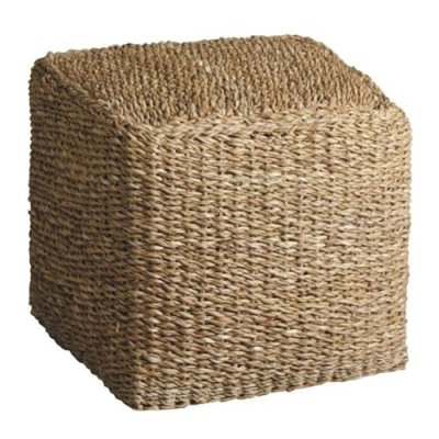 AUBRY GASPARD  - Pouf carr&eacute; en jonc de mer naturel