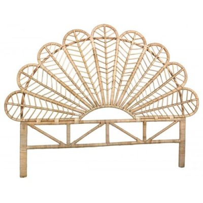 AUBRY GASPARD  - T&ecirc;te de lit en rotin naturel Sola Sommier 140 cm