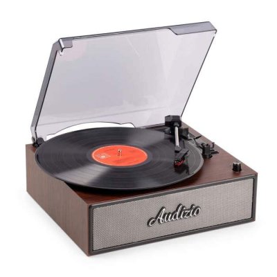 AUDIZIO  Reno - Platine vinyle r&eacute;tro avec enceintes int&eacute;gr&eacute;es - Tourne disque LP vintage - Bois