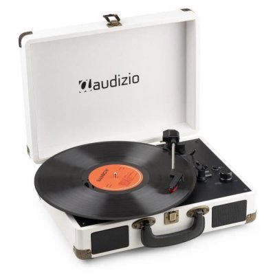 AUDIZIO  RP116CR Platine Vinyle R&eacute;tro avec Bluetooth IN & OUT, Haut-Parleurs Int&eacute;gr&eacute;s &ndash; Cr&egrave;me 