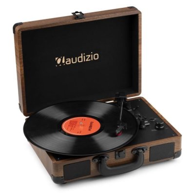 AUDIZIO  RP116W Platine Vinyle R&eacute;tro avec Bluetooth IN & OUT, Haut-Parleurs Int&eacute;gr&eacute;s &ndash; Acacia 