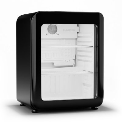 KLARSTEIN Audrey Evo R&eacute;frig&eacute;rateur &agrave; boissons Porte en verre Mini Bar Mini Frigo 68 L Design r&eacute;tro Noir