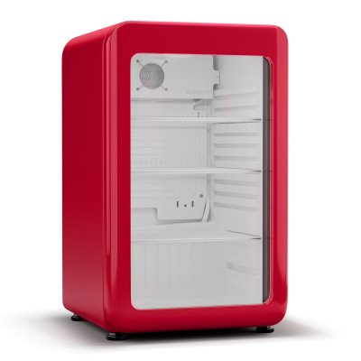 KLARSTEIN Audrey Evo R&eacute;frig&eacute;rateur &agrave; boissons porte vitr&eacute;e Mini Bar Mini Frigo 113 L Design r&eacute;tro Rouge