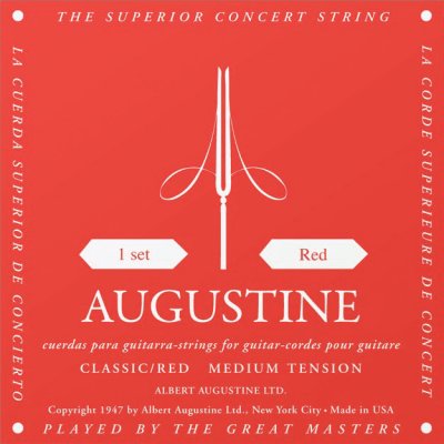 AUGUSTINE  - Jeu De Cordes Classique Tension Medium Classic Red - Rouge