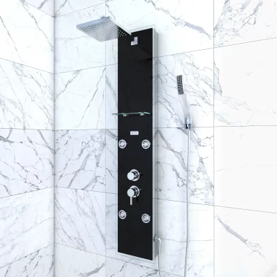 AURLANE  colonne de douche glass noire 