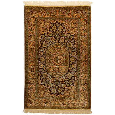 UNAMOURDETAPIS Authentique Tapis D'orient 80x125 Fait Main En Rayonne Or Cachemir A