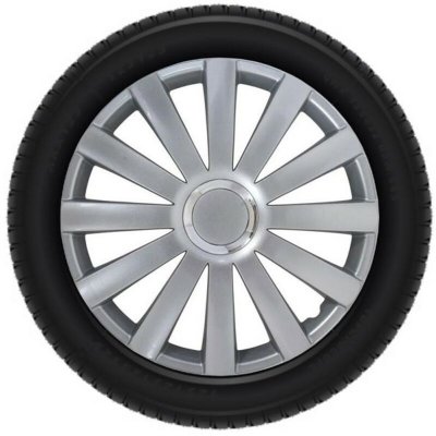 VIVOL AUTO-STYLE Jeu d'enjoliveurs Spyder 13-inch argent + anneau chrom&eacute;