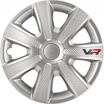 AUTOSTYLE AUTO-STYLE Jeu d'enjoliveurs VR 16-inch argent/look-carbon&eacute;/logo