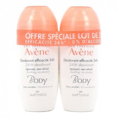 AVENE Av&egrave;ne BODY - D&eacute;odorant Efficacit&eacute; 24h, 2x50ml