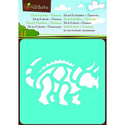 AVENUE MANDARINE  6 Pochoirs - Dinosaures - 