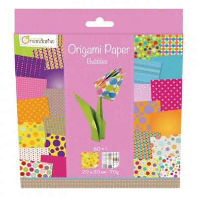 AVENUE MANDARINE  - Papier Origami Paper Bubbles - Pochette de 60