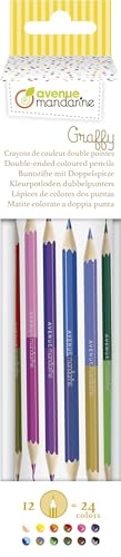 AVENUE MANDARINE  - Tube de 12 crayons de couleur double pointes