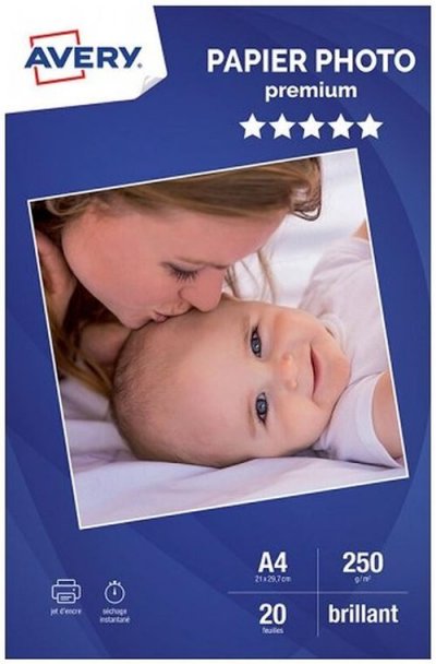 AVERY  - 15 Feuilles Papier Photo A4 250g/M2