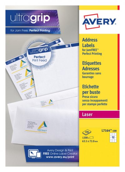 AVERY   etiquette d'adresse, 63,5 x 72 mm, blanc noir