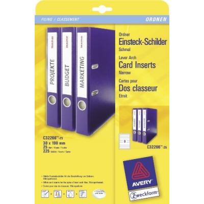 GENERIQUE Avery avery zweckform etiquette pour dos de classeur, 30 x 190 mm noir