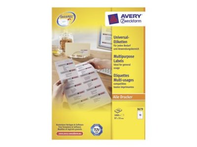 AVERY DENNISON Avery Etiquette universelle, 97 x 55 mm, blanc