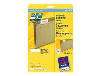 AVERY  Etiquettes pour dossiers suspendus, blanc