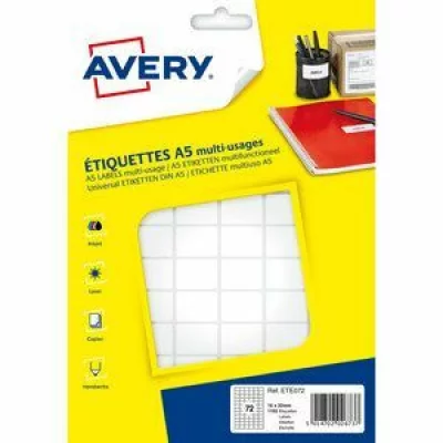 AVERY  - Etui de 1152 &eacute;tiquettes autocollantes, Format 16 x 22 mm,