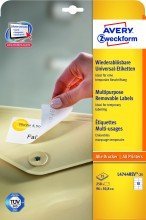 AVERY ZWECKFORM Avery L4744REV - Adh&eacute;sif amovible - blanc - 50.8 x 96 mm 250 unit&eacute;s (25 feuille(s) x 10) &eacute;tiquettes