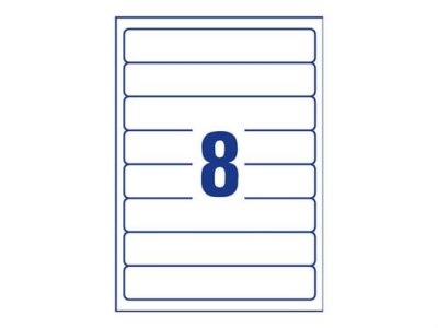 AVERY  L6060 - Blanc - 34 x 192 mm 200 unit&eacute;s (25 feuille(s) x 8) &eacute;tiquettes pour dossiers