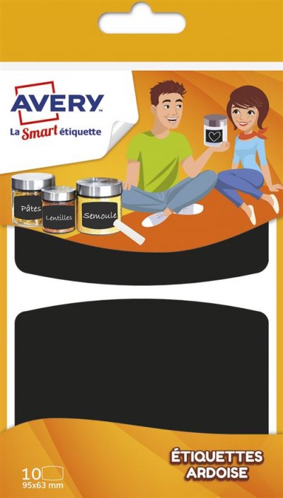 AVERY DENNISON AVERY - Sachet de 10 &eacute;tiquettes ardoise, Format 95 x 63 mm,