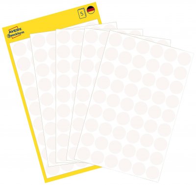 AVERY DENNISON Avery Zweckform 3147&nbsp;rep&egrave;res 5 Blatt, 270 Etiketten wei&szlig;