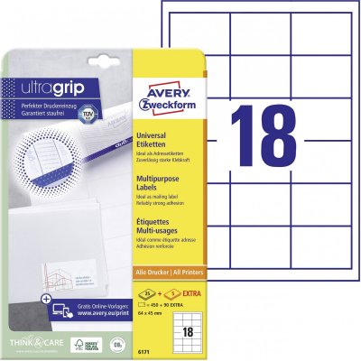 AVERY  Zweckform 6171 &Eacute;tiquettes multiusage 64x 45 mm (Import Allemagne)