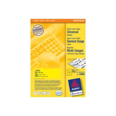 AVERY /Zweckform &eacute;tiquettes, 105 x 37 mm, jaune, sans cadre