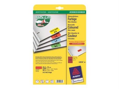 AVERY DENNISON AVERY/Zweckform &eacute;tiquettes, 25,4 x 10 mm, rouges